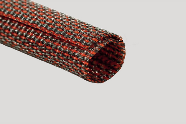 Schrumpfschlauch aus verzinntem Kupfergewebe (orangefarben)