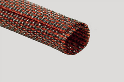 Schrumpfschlauch aus verzinntem Kupfergewebe (orangefarben)